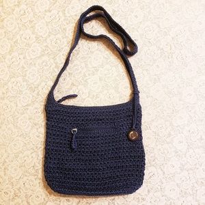 The Sak Navy Woven Crossbody Bag Purse